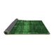 Sideview of Abstract Emerald Green Modern Rug, abs885emgrn