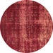 Round Machine Washable Abstract Brown Modern Rug, wshabs885brn