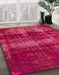 Abstract Hot Deep Pink Modern Rug in Family Room, abs885