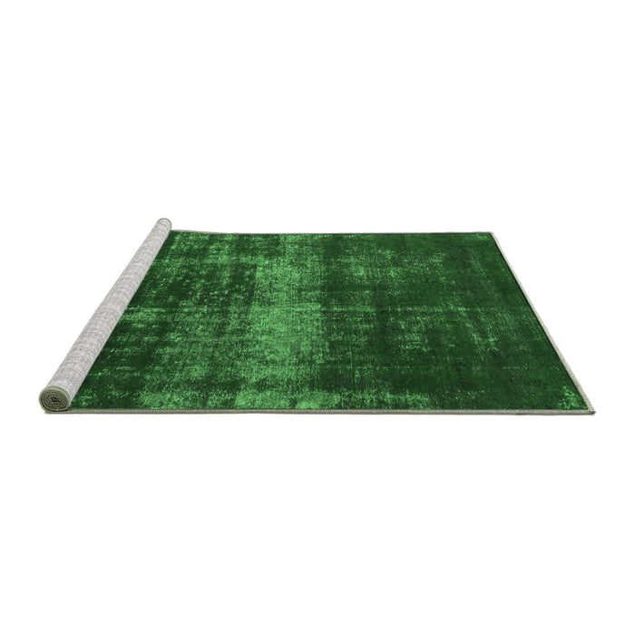 Sideview of Machine Washable Abstract Emerald Green Modern Area Rugs, wshabs885emgrn