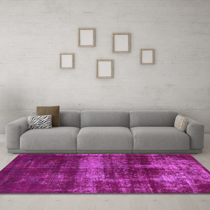 Machine Washable Abstract Purple Modern Area Rugs in a Living Room, wshabs885pur