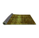 Sideview of Abstract Green Modern Rug, abs885grn