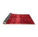 Sideview of Abstract Orange Modern Rug, abs885org