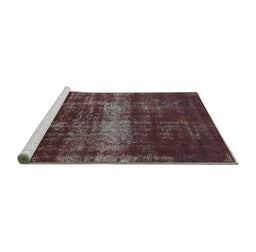 Sideview of Machine Washable Abstract Turquoise Modern Area Rugs, wshabs885turq