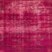 Square Abstract Hot Deep Pink Modern Rug, abs885