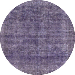 Round Machine Washable Abstract Lavender Purple Rug, wshabs886