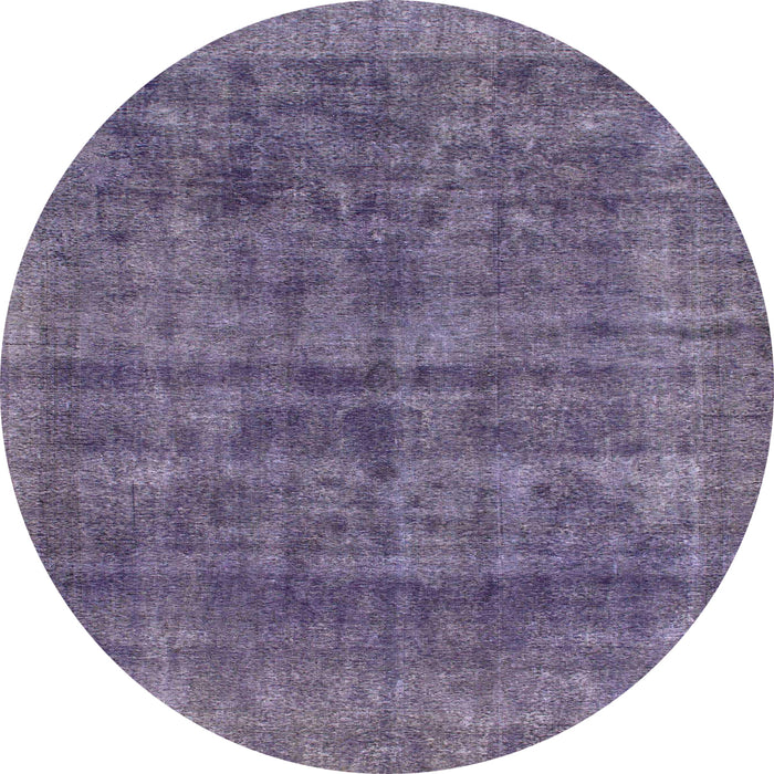 Round Machine Washable Abstract Lavender Purple Rug, wshabs886