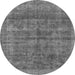 Round Abstract Gray Modern Rug, abs886gry