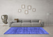 Machine Washable Abstract Blue Modern Rug in a Living Room, wshabs886blu