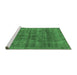 Sideview of Machine Washable Abstract Emerald Green Modern Area Rugs, wshabs886emgrn