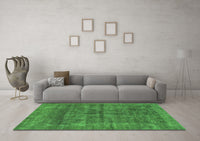 Machine Washable Abstract Green Modern Rug, wshabs886grn