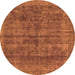 Round Abstract Orange Modern Rug, abs886org