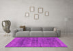 Machine Washable Abstract Pink Modern Rug in a Living Room, wshabs886pnk