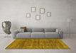 Machine Washable Abstract Yellow Modern Rug in a Living Room, wshabs886yw