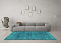 Machine Washable Abstract Turquoise Modern Rug, wshabs886turq