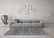 Machine Washable Abstract Gray Modern Rug in a Living Room,, wshabs886gry