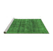 Sideview of Machine Washable Abstract Green Modern Area Rugs, wshabs886grn