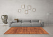 Machine Washable Abstract Orange Modern Area Rugs in a Living Room, wshabs886org