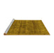 Sideview of Machine Washable Abstract Yellow Modern Rug, wshabs886yw
