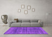 Machine Washable Abstract Purple Modern Area Rugs in a Living Room, wshabs886pur