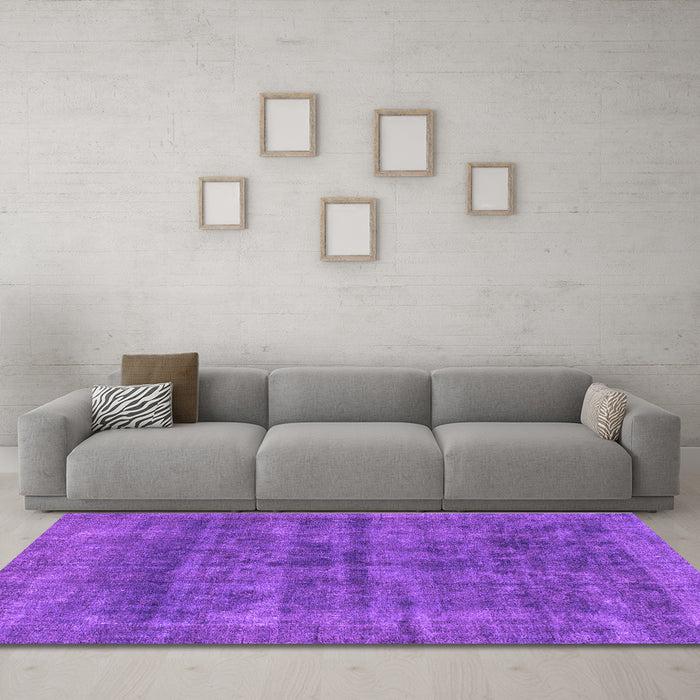 Machine Washable Abstract Purple Modern Area Rugs in a Living Room, wshabs886pur
