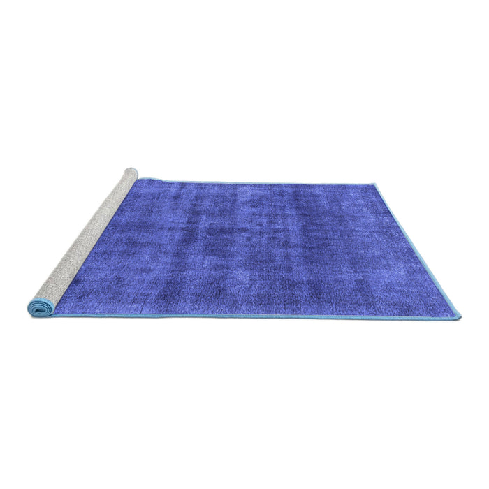 Sideview of Machine Washable Abstract Blue Modern Rug, wshabs886blu