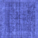 Square Abstract Blue Modern Rug, abs886blu