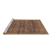 Sideview of Machine Washable Abstract Brown Modern Rug, wshabs886brn