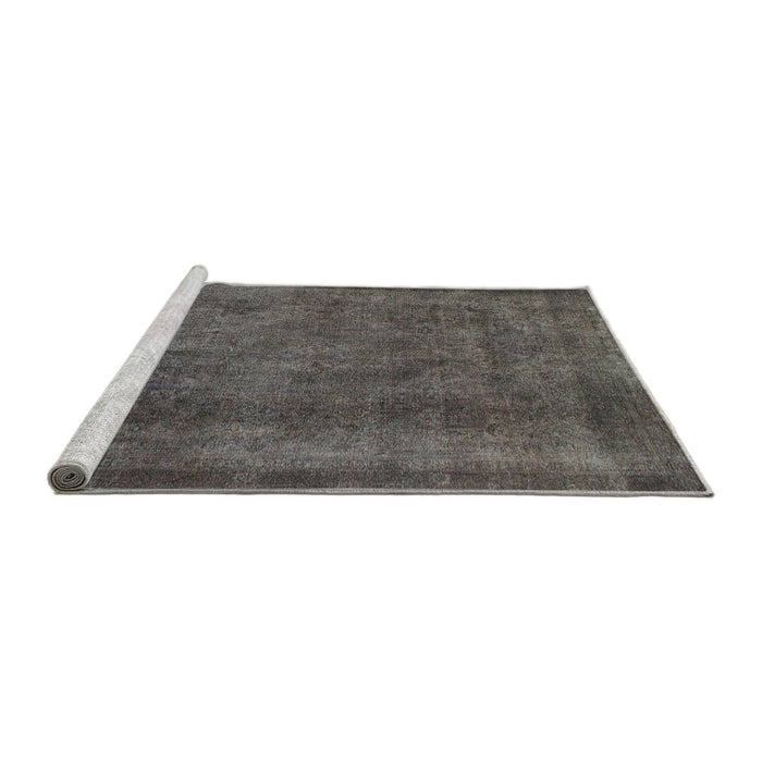 Sideview of Machine Washable Abstract Black Rug, wshabs887