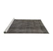 Sideview of Machine Washable Abstract Black Rug, wshabs887