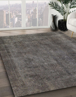 Abstract Black Modern Rug in Family Room, abs887