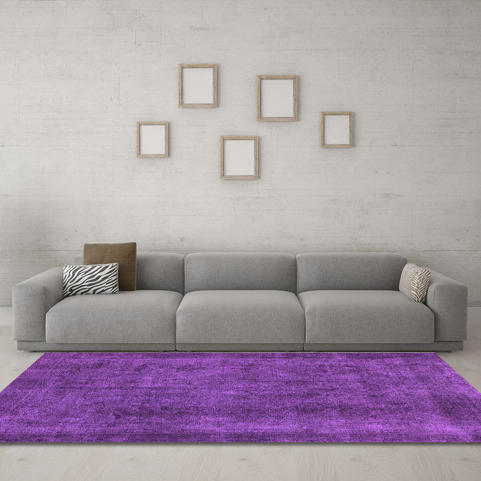Machine Washable Abstract Purple Modern Area Rugs in a Living Room, wshabs887pur