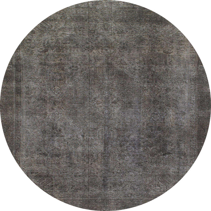 Round Abstract Black Modern Rug, abs887