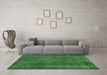 Machine Washable Abstract Emerald Green Modern Area Rugs in a Living Room,, wshabs887emgrn