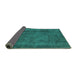 Sideview of Abstract Turquoise Modern Rug, abs887turq