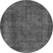 Round Abstract Gray Modern Rug, abs887gry