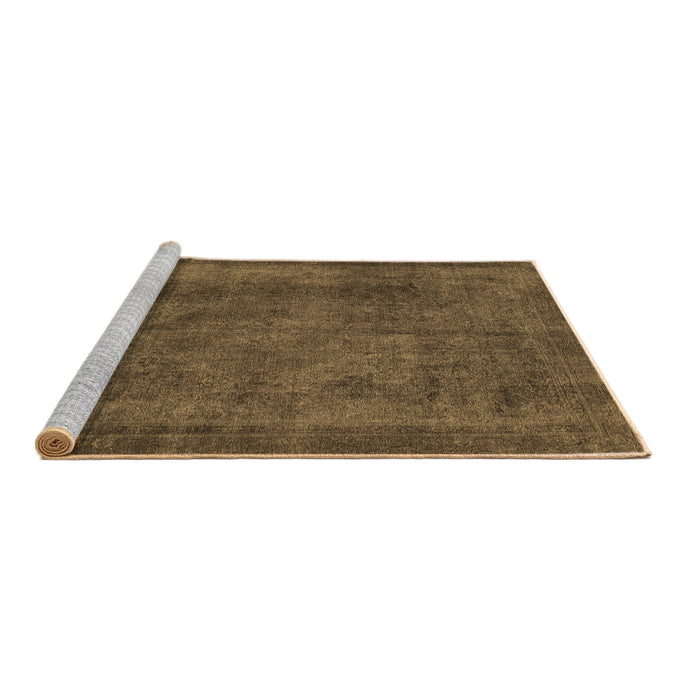 Sideview of Machine Washable Abstract Brown Modern Rug, wshabs887brn
