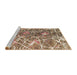 Sideview of Machine Washable Abstract Brown Sugar Brown Rug, wshabs888