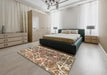 Abstract Brown Modern Rug in a Bedroom, abs888