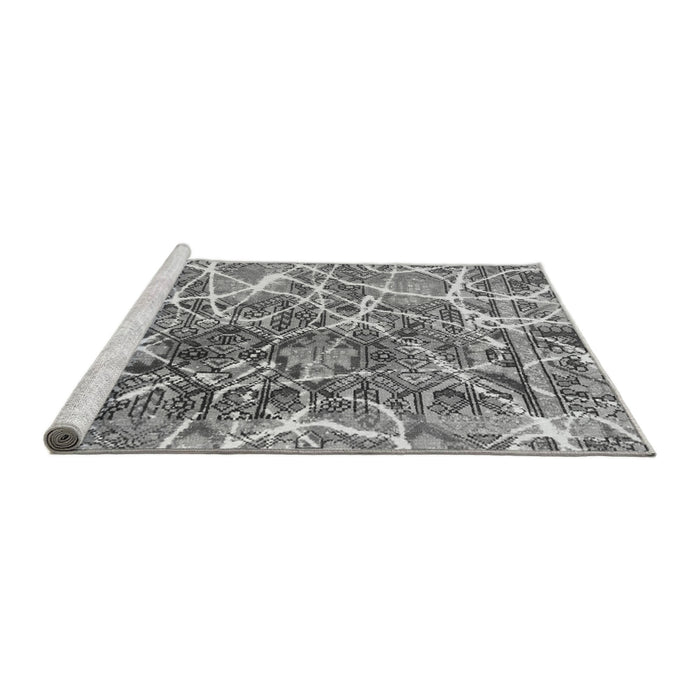 Sideview of Machine Washable Abstract Gray Modern Rug, wshabs888gry