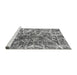 Sideview of Machine Washable Abstract Gray Modern Rug, wshabs888gry