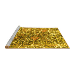 Sideview of Machine Washable Abstract Yellow Modern Rug, wshabs888yw