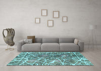 Machine Washable Abstract Light Blue Modern Rug, wshabs888lblu