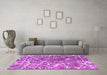 Machine Washable Abstract Purple Modern Area Rugs in a Living Room, wshabs888pur