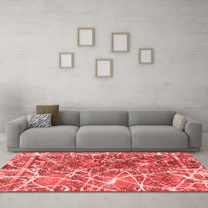 Modern Red Washable Rugs