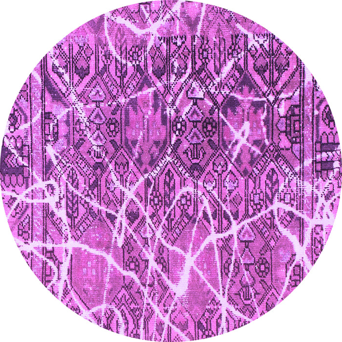 Round Machine Washable Abstract Purple Modern Area Rugs, wshabs888pur