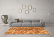 Machine Washable Abstract Orange Modern Area Rugs in a Living Room, wshabs888org