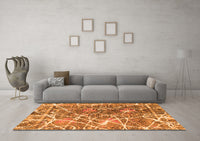 Machine Washable Abstract Orange Modern Rug, wshabs888org