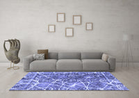 Machine Washable Abstract Blue Modern Rug, wshabs888blu