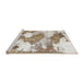 Sideview of Machine Washable Abstract Dark Almond Brown Rug, wshabs889